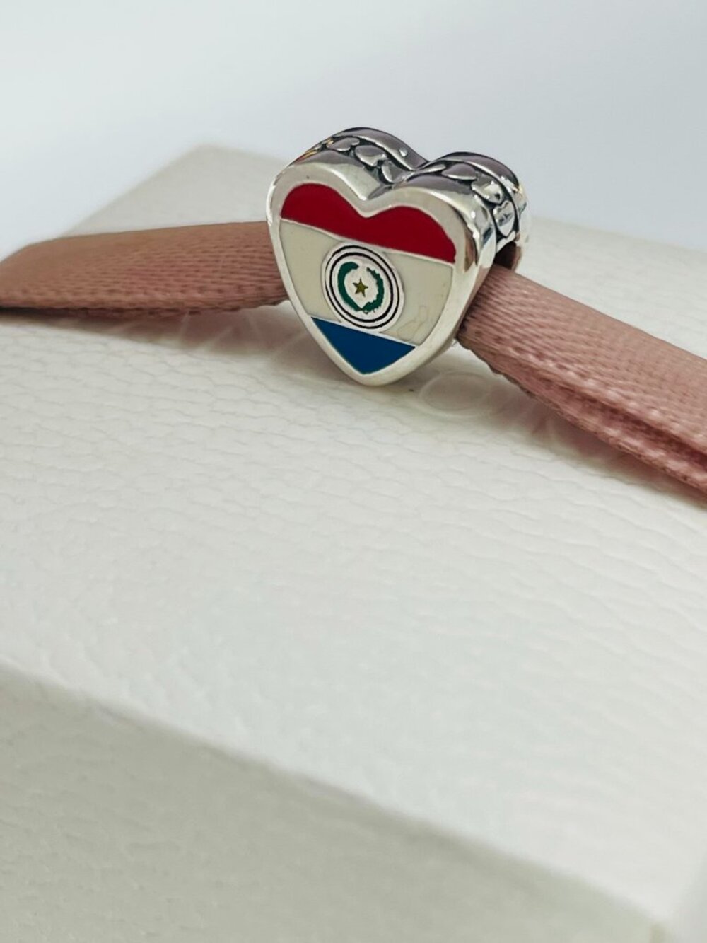 Pandora Paraguay Flag I Love Paraguay Exclusive Heart Charm